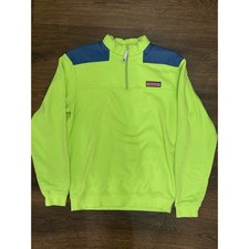 Vineyard Vines Shep Shirt Women S Lime Green Navy Quarter Zip 2015 picture