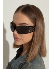 Balenciaga BB0359S Sunglasses Dark Grey Shield Lens 99‑01‑115 Full Set picture