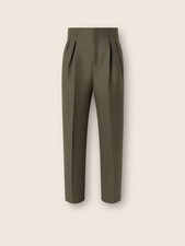 Ermenegildo Zegna Men's Olive Green 100% Multi-Pleat 2026 Runway Pants picture
