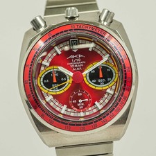**NEAR MINT** SEIKO ALBA AKA Bullhead V657-6060 Quartz Chronograph Red 41mm Mens picture