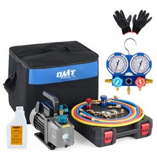 OMT Combo 3,5CFM 1/4hp Air Vacuum Pump HVAC Refrigeration AC Manifold Gauge Set picture