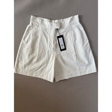 French Connection Alania City Shorts Summer White High Waisted Linen Blend 79WAG picture