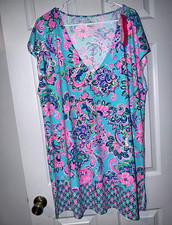 NWT Lilly Pulitzer Talli Coverup Dress Blue Horizon Jungle Sunrise XL picture