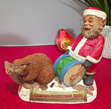 Vintage Tom Clark And Tim Wolfe Cairn Studio Beaver With Santa Playing Drum #25 picture