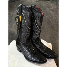 Dan Post Mens Black Genuine Caiman Belly Western Boots DP2385 Size 10 D picture