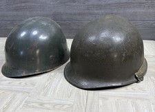 WW2 Military M1 Steel Helmet + Liner Metal OD Green Bump Cap  picture