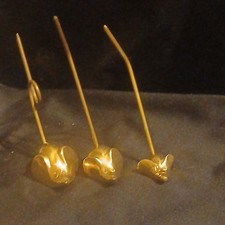 Brass Mice Note Spikes Paperweights Ring Holders Set Of 3 Vintage MCM picture