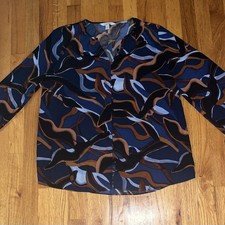 Nine West Women's Multi and Blue Blouse picture
