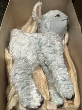Vintage 1950’s Knickerbocker Plush Blue Lamb w/ Original Box/Ribbon/Price Tag picture