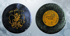 VINTAGE 1961-1964 Los Angeles Blades WHL Game Puck - OFFICIAL Tyer Edge - Scarce picture