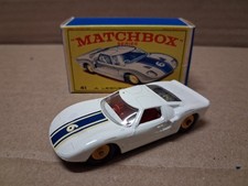 VINTAGE MATCHBOX LESNEY No.41c FORD GT40 RACING CAR IN ORIGINAL BOX 1965. MG picture