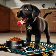 Jacksonville Jaguars Black Lab Puppy Canvas Art - 16x20 Luxury Home Decor picture