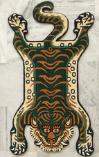 Maximalist Decor Tibetan Tiger Rug 3x5 ft Hand Tufted Woolen Animal Print Carpet picture