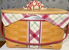 Longaberger 2013 Christmas Plaid Tidings Basket 4 Piece Combo set picture