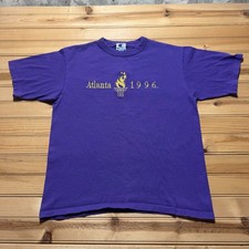 Vintage 1996 Atlanta Olympics Games Athletic Sports Embroidered T-Shirt - Medium picture
