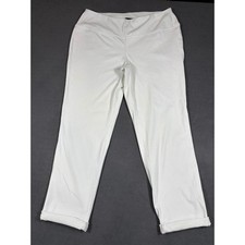 J. Jill Wearever Collection Pants Womens L White Pull On Stretch Cuffed Hem picture