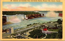 American and Horseshoe Falls Niagara Falls Ontario Vintage Postcard 5P18-15-B picture