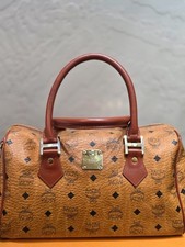 Vintage MCM Visetos Boston Bag Cognac Leather München 451810 Authentic picture