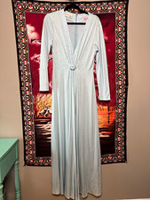 vintage 60s Gilberts for Tally ice blue fully rhinestoned formal evening dress picture