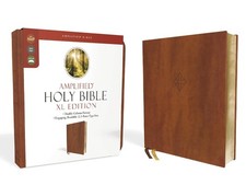 Amplified Holy Bible XL Edition Brown Leather Soft Cover 12.5 Large Print Study. picture