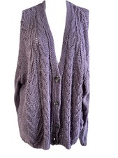 Vintage 525 Boho Purple Cardigan SweaterCozy Granny Oversized picture