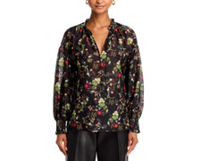 Alice and Olivia Julius Smocked Cuff Blouse MSRP $375 picture