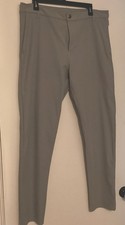 Men's Lululemon Commission Slim Fit Pants Warpstreme Gray Size 38”x32” picture