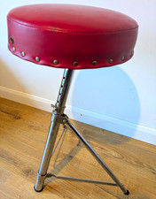 Vintage Premier 246 De Luxe Drum Throne Red Vinyl Chrome John Bonham Stool 70s picture