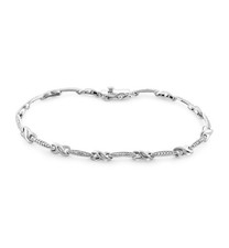 Macy's LBR-4203 Diamond Link Bracelet 1/10 Ct TW Sterling Silver 7.5in picture
