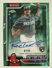 2026 Topps Chrome Sapphire Payton Tolle Rookie Auto Green Jersey Match /99 RC picture