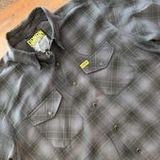 Dixxon Flannel Co Mens L Gray Plaid Long Sleeve Button Up The Raven Shirt picture