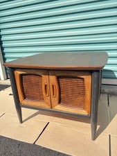 Vintage Lane Perception Mid Century Modern Walnut End Table Cane Doors 1024-92 picture