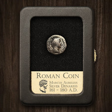 RARE Roman Silver Denarius Coin - Marcus Aurelius - With Display Case picture