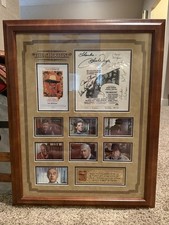 Framed Shootist signed Card By John Wayne, Jimmy Stewart, Ron Howard, COA. picture