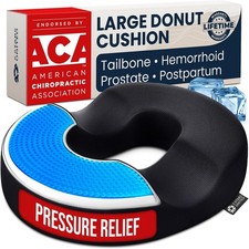 5 STARS UNITED Donut Pillow for Tailbone Pain & Hemorrhoids – Large Memory Foam picture