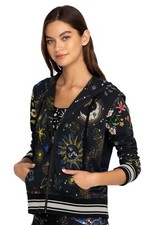 Johnny Was Celestine Zip Up Hoodie Sweater Long Celestin Jacket Top Black NEW picture