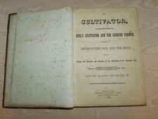 ANTIQUE 1842-43 THE BUEL'S CULTIVATOR GENESEE FARMER FARMING LARGE BOOK VOL IX X picture