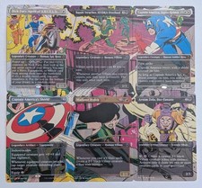 MARVEL MTG Cap versus HYDRA COMPLETE SCENE Set of 6 Marvel Magic Cards picture