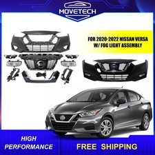 For 2020-2022 Nissan Versa Complete Front Bumper Grille W/ Fog Light Assembly picture