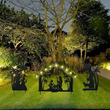 Christmas Garden Jesus Scene Decor, Solar Lighted Outdoor Nativity Set with 9 picture
