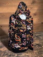 Lildy Super Soft Hoodie Sz S-M Colorful Floral Long-Sleeve Pullover Lounge New picture