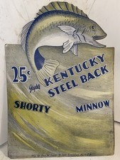 VINTAGE Geo. W. Gayle Frankfort Ky Fishing Lures KENTUCKY Sign Display AD Board picture