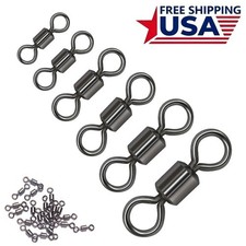 100x Rolling Barrel Swivel 42-330lb Fishing Swivels Solid Ring #1-#10,1/0-3/0 picture