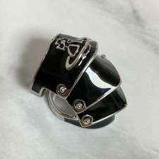 Vivienne Westwood Ring M Size 6.5-7.5 ARTEMIS Armor Silver Black w/Pouch NO BOX picture