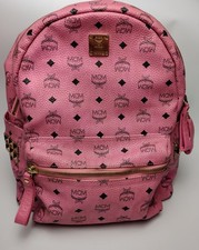 2010s MCM Pink Visetos Large Stark Side Studs Backpack picture