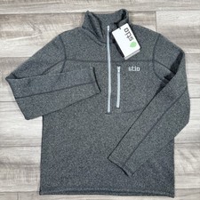 STIO Men's Wilcox Fleece Half Zip Pullover Sweater Jacket Gray Size Small NEW picture