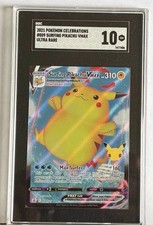2021 Pokemon Celebrations #009 Surfing Pikachu VMAX Ultra Rare SGC 10 GEM MINT picture