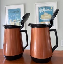 Pair Vintage Vollrath Insulated Pitcher Coffee Server w easy removable lids picture