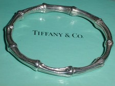 1996 TIFFANY & CO STERLING SILVER HEAVY BAMBOO BRACELET- 7 1/2