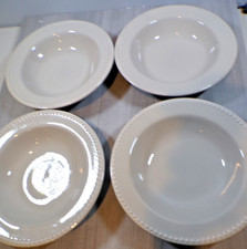 Pottery Barn Emma Scallop Rim Pasta Soup Bowls Set of 4 Taupe/Beige 9 3/4